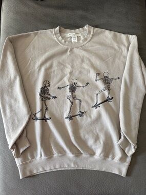 Project Social T x Urban Outfitters Skeleton Skateboard Graphic Crewneck - S/M